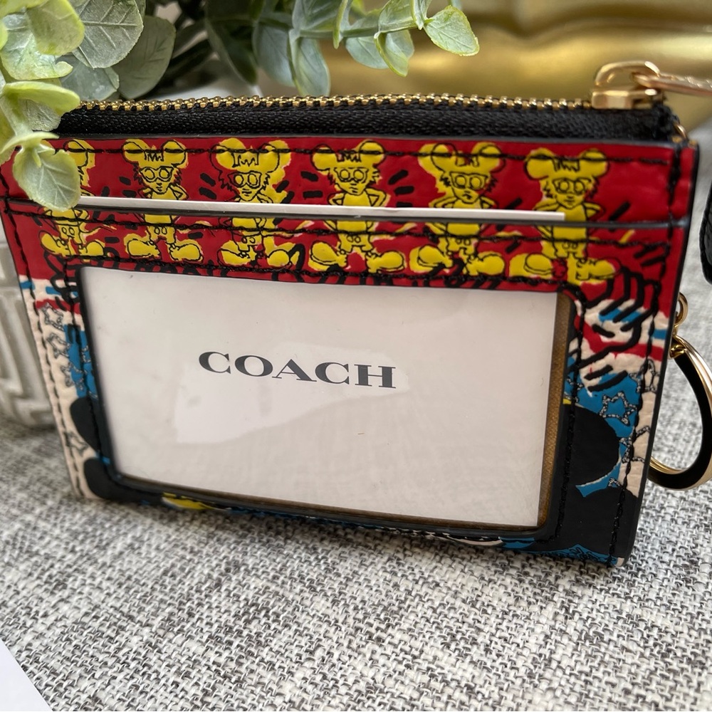 $69 Price per piece Coach Disney Mickey Mouse X Keith Haring Mini ID Case Card - Picture 12 of 12